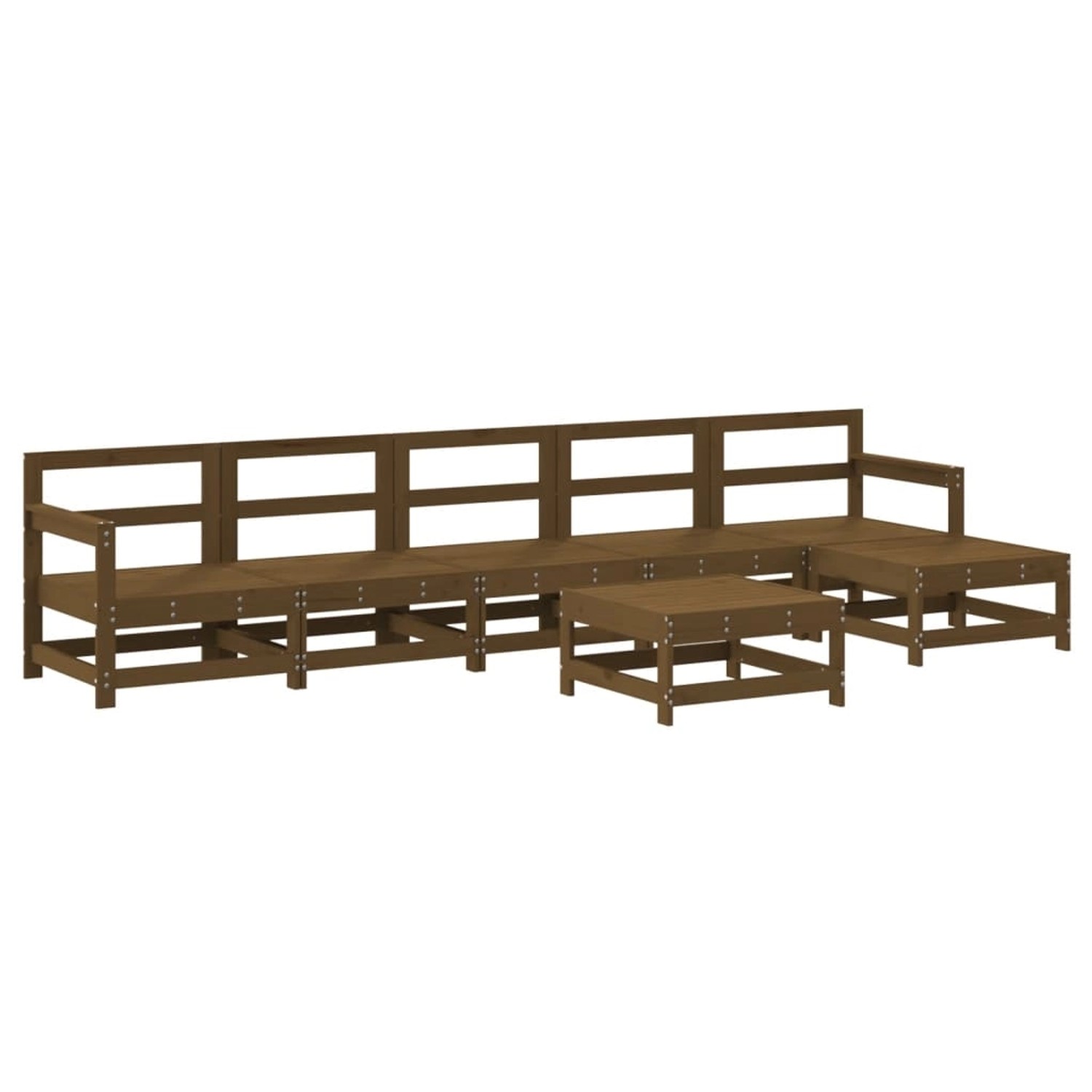 vidaXL 7-tlg Garten-Lounge-Set Honigbraun Massivholz Kiefer Modell 36