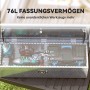 HOMCOM Gerätekasten aus Aluminium, silberfarben, mit Werkzeug gefüllt. Ideal zur Aufbewahrung.