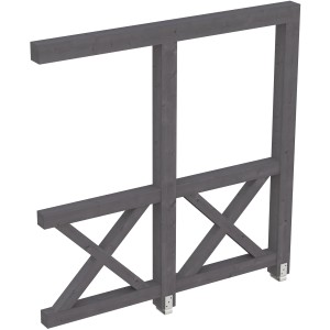 Skan Holz Seitenwand Andreaskreuz, 205x210cm, Fichte schiefergrau, Zubehör für Terrassenüberdachungen.