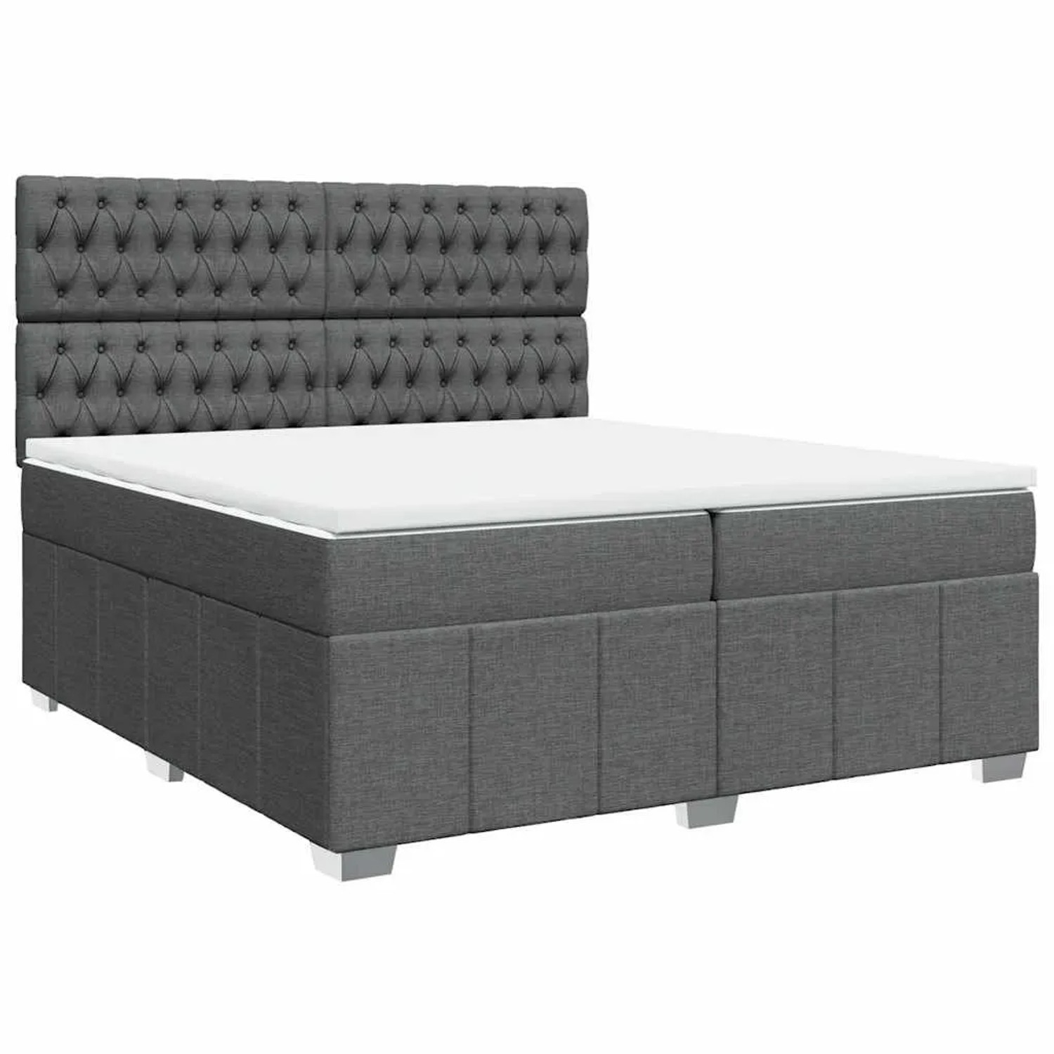 vidaXL Boxspringbett mit Matratze Dunkelgrau 200x200 cm Stoff 3294083 günstig online kaufen