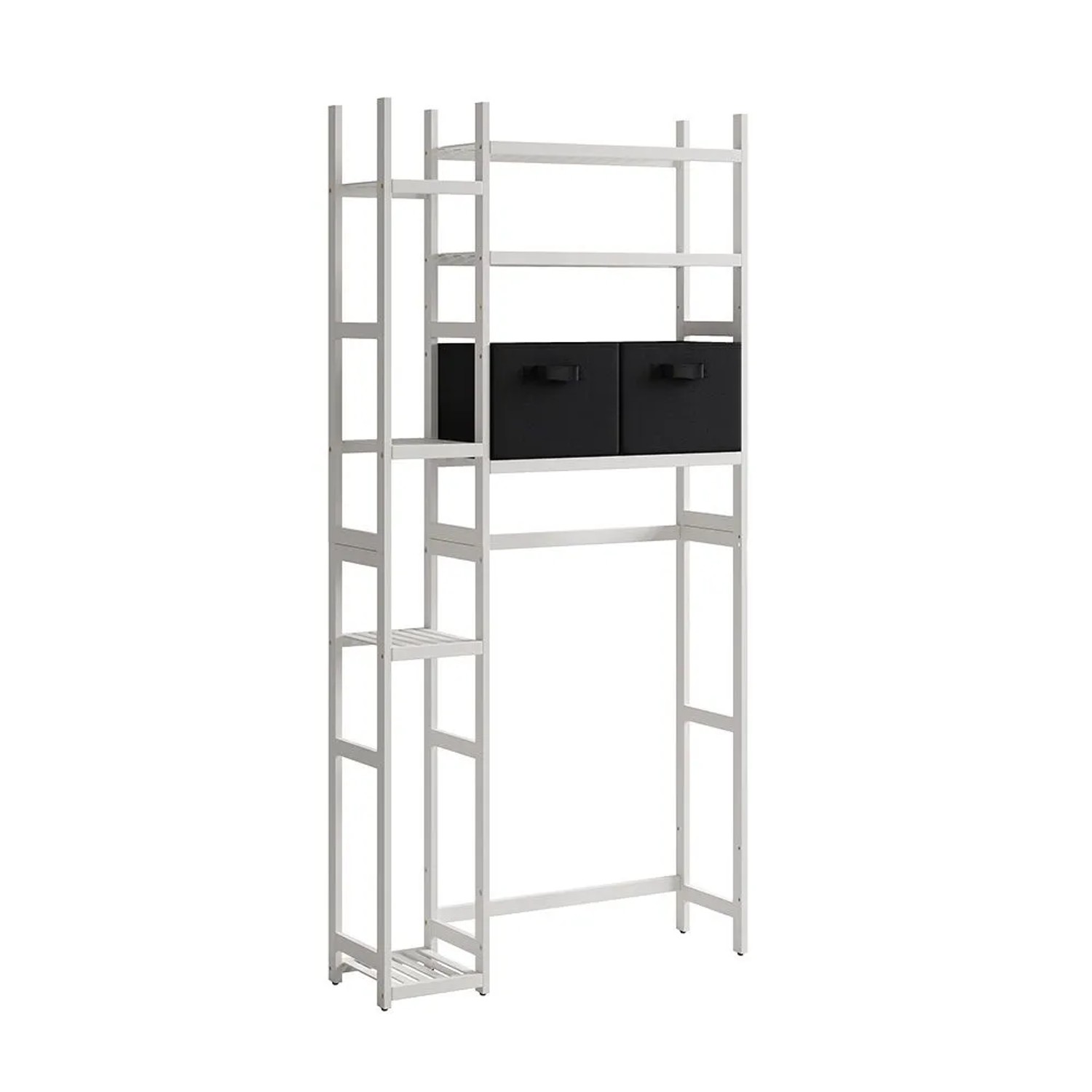 Vicco Waschmaschinenschrank Bilbao Weiß 79 x 163 mit 2 Vliesschubladen