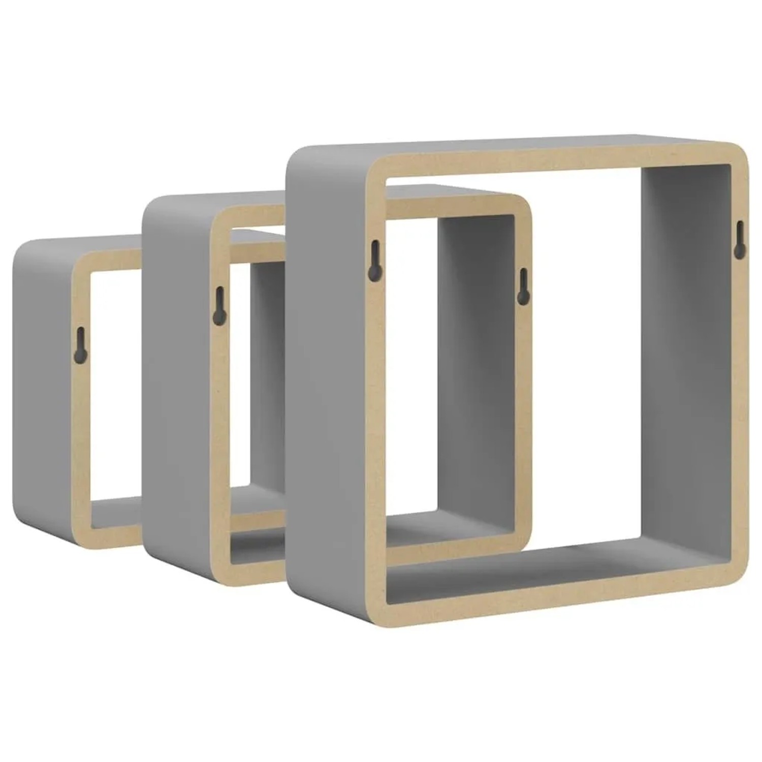 vidaXL Würfelregale 3 Stk Grau MDF 323954_7