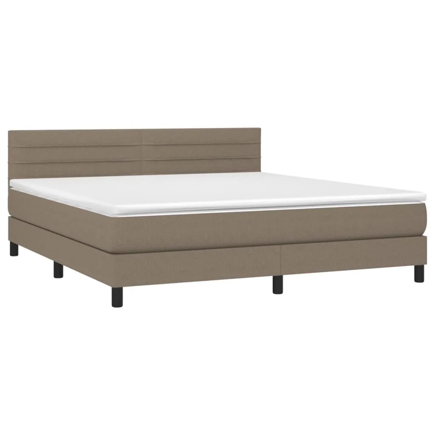 vidaXL Boxspringbett mit Matratze & LED Taupe 180x200 cm Stoff 3133257 günstig online kaufen