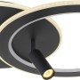 Moderne, schwarze LED-Deckenleuchte Marian mit zwei Ringen und Spot.