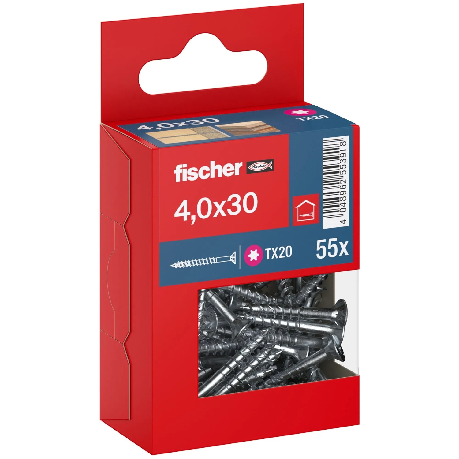 Fischer Schraube PowerFast FPF II CTP BC SK TX TG Ø 4 mm x 30 mm 55 Stück