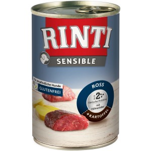 Rinti Sensible Hundenassfutter mit Ross und Kartoffel, 400g Dose für sensible Hunde.