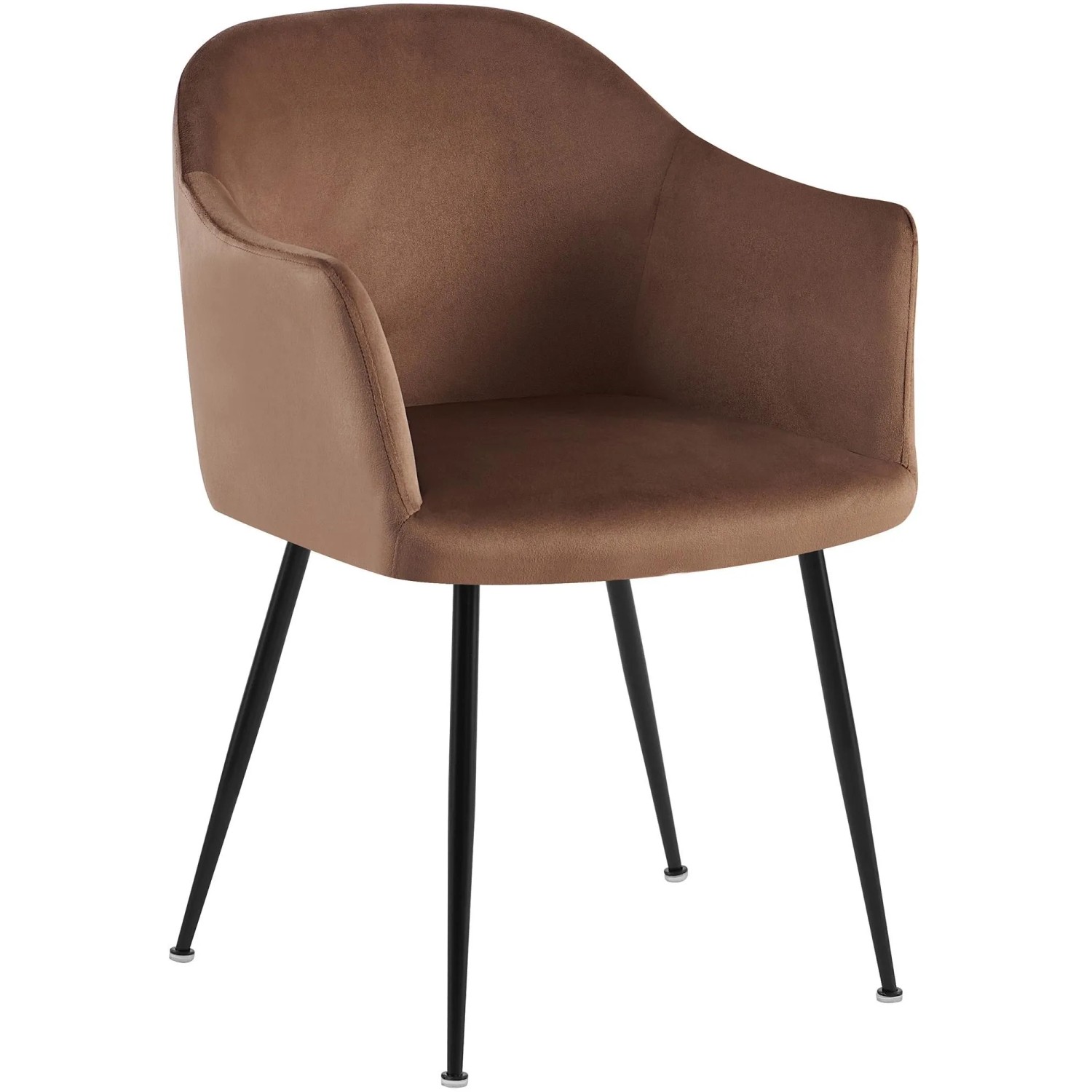 DELUKE Esszimmerstuhl CILIS Samt Braun 57x58x80cm Essstühle Esszimmerstühle Küchenstühle Wohnzimmerstühle