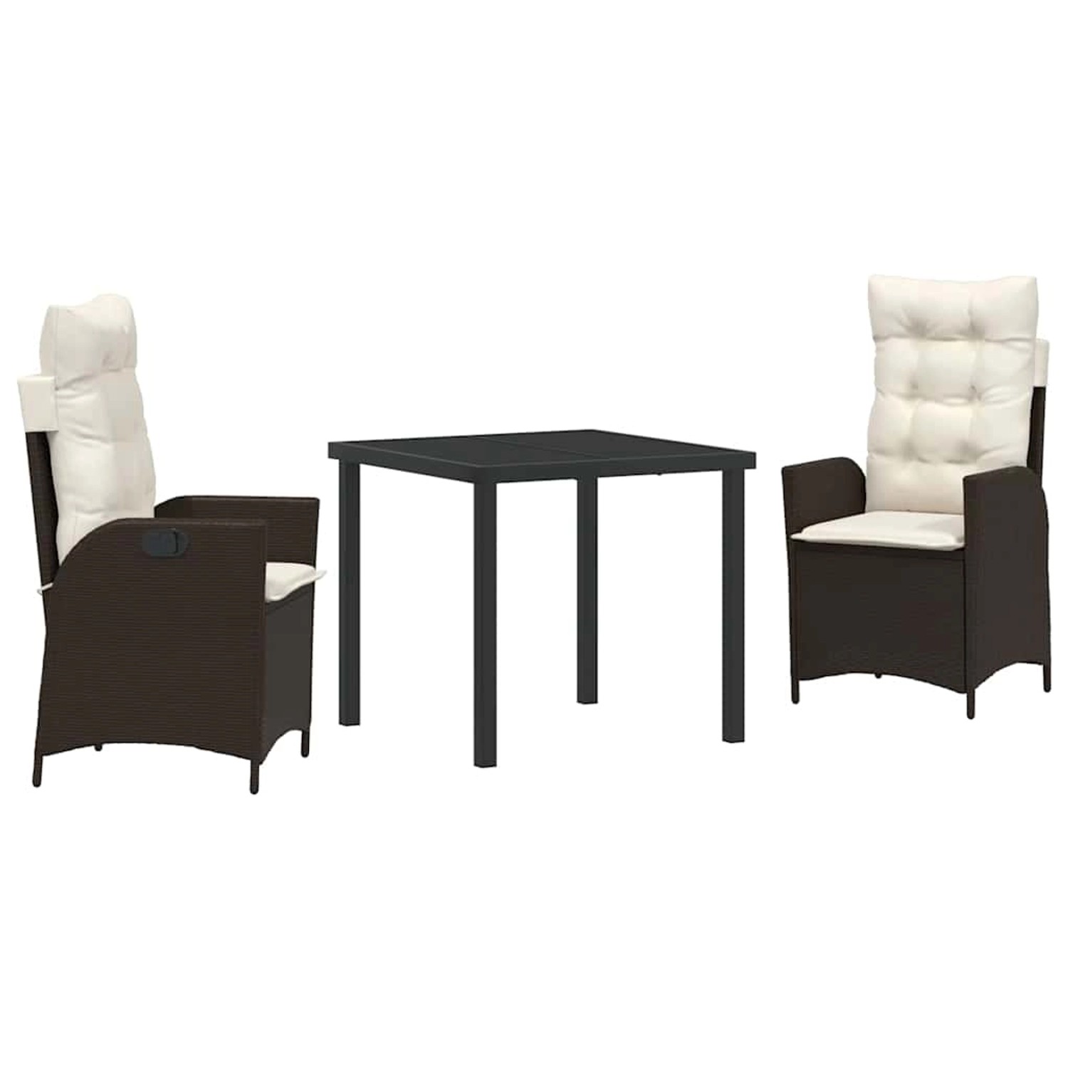 vidaXL Garten Essgruppe 3-Tlg Braun Poly Rattan 3380491 günstig online kaufen