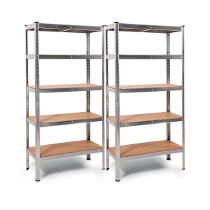 2er Set Ondis24 Metallregale Thomas 90x40 cm, ideal zur Werkstatt- oder Kellerorganisation.