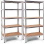 2er Set Ondis24 Metallregale Thomas 90x40 cm, ideal zur Werkstatt- oder Kellerorganisation.