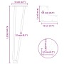 Skizze: vidaXL Haarnadelbeine für Couchtisch, 42cm, Maße und Details.