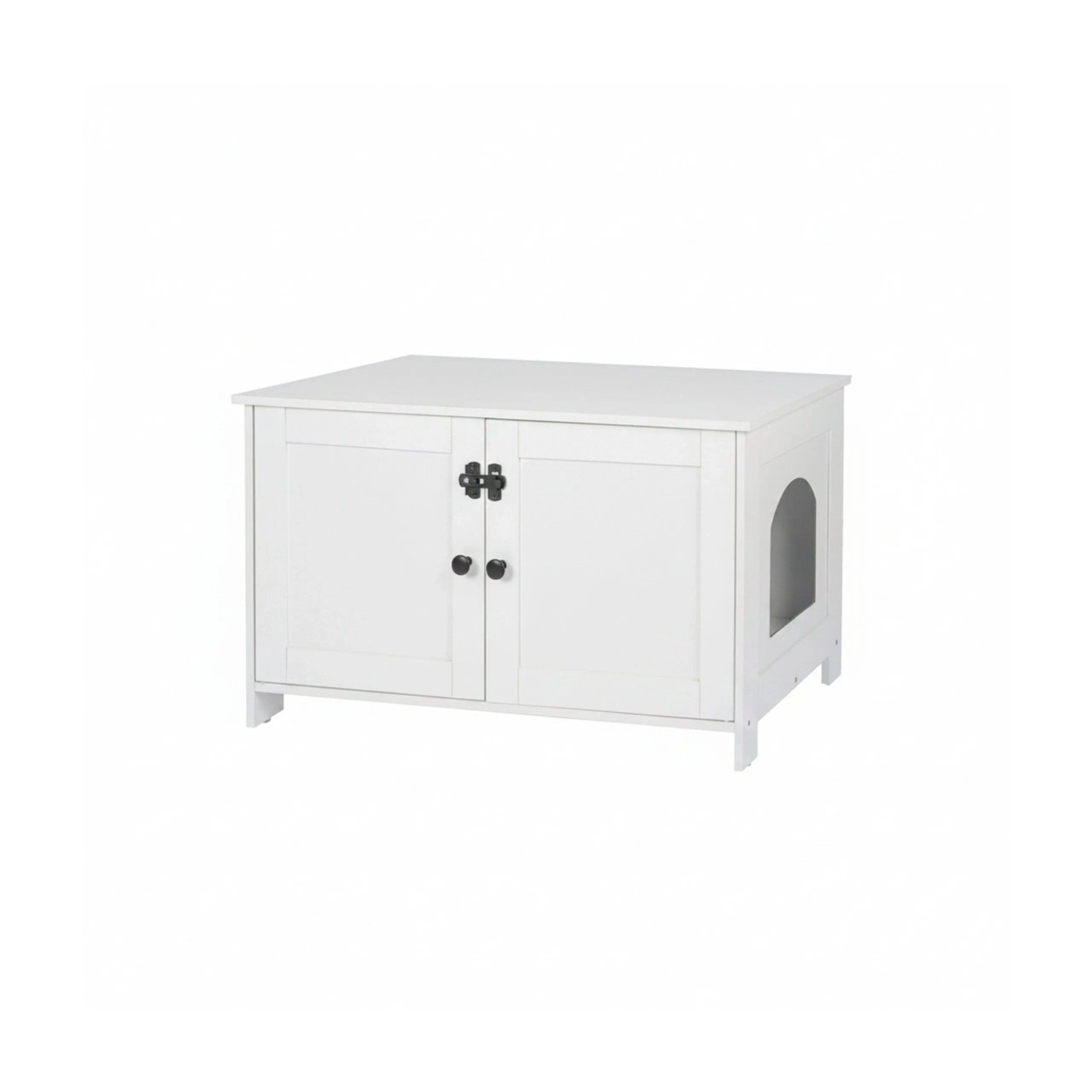 Relaxdays Katzenschrank MDF Holzwerkstoff Metall Weiß Abschließbar 46 cm x 78,5 cm x 44,5 cm 10,6 kg