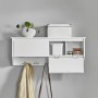 Weiße SoBuy Wandgarderobe FHK24-W mit 2 Klappen, 5 Haken und Ablagefläche für Flur und Eingangsbereich.
