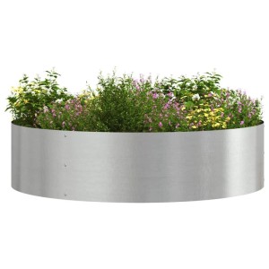 vidaXL Pflanzenring Silber 80 x 80 x 20 cm Edelstahl 873628