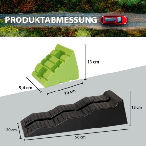 TRUTZHOLM Auffahrkeile, 2er Set mit Stopper, 56x20x13cm, 3 Stufen, Zubehör für Autoanhänger.