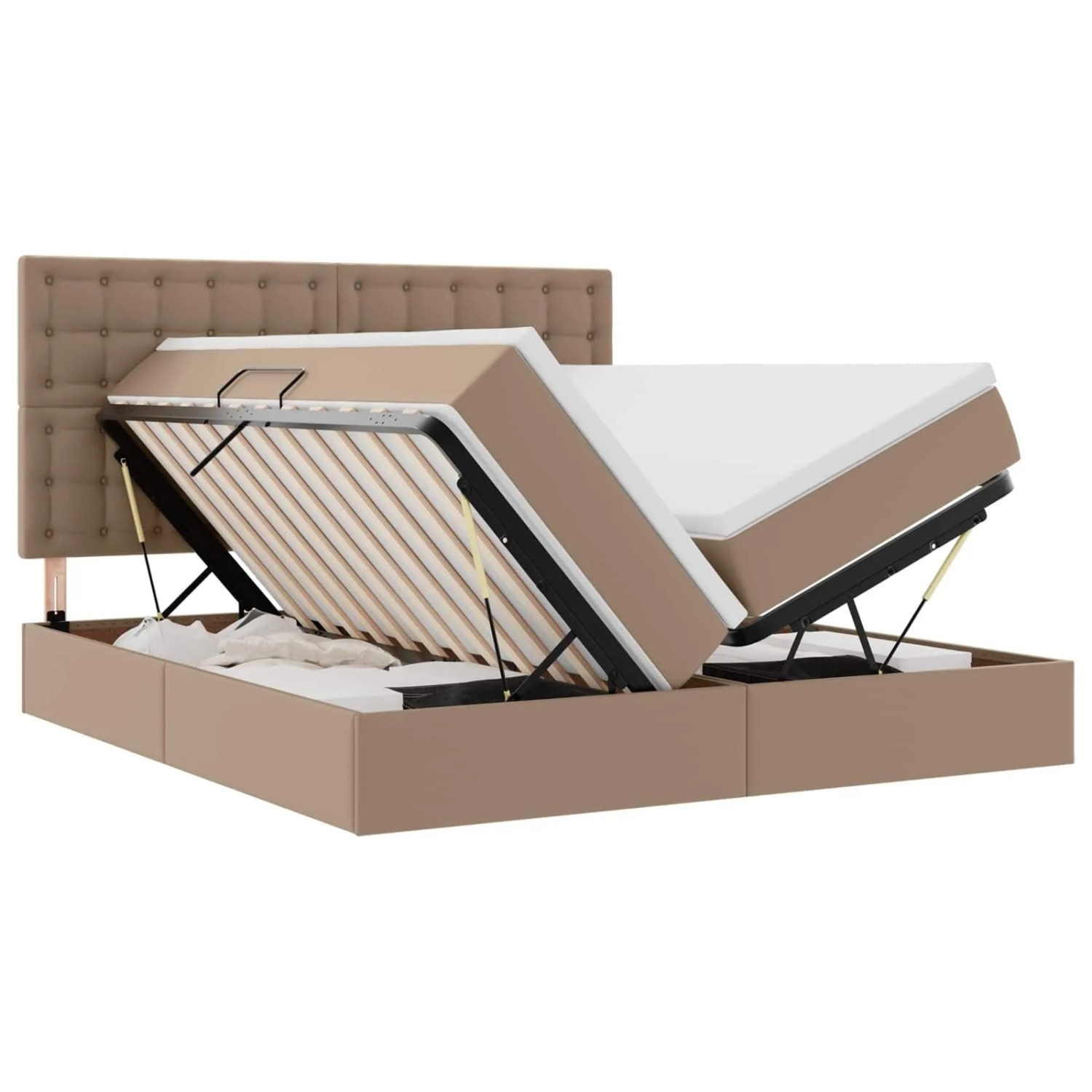 vidaXL Aufbewahrungsbett mit Matratze Cappuccino 180 x 200 cm 3372180