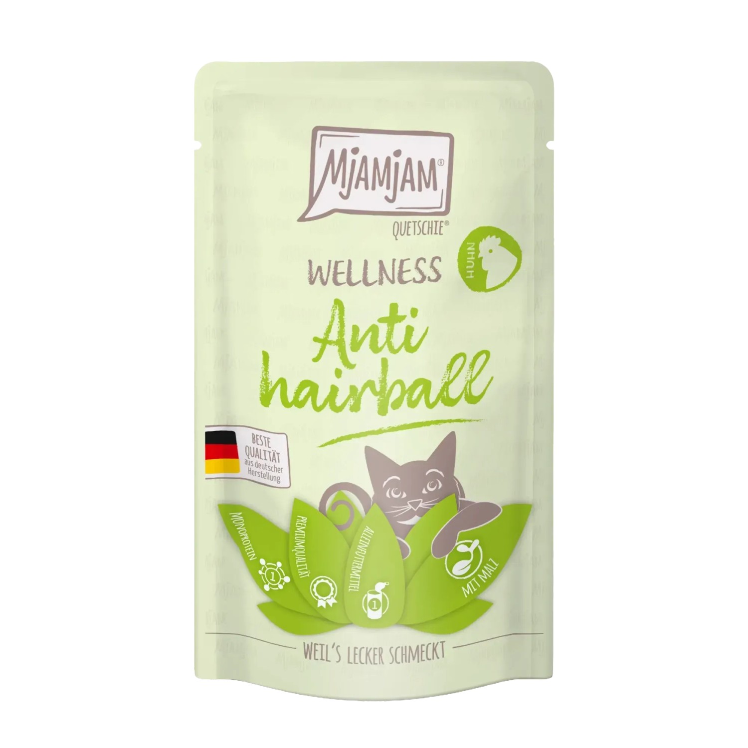 Mjamjam Katzen-Nassfutter Wellness Anti Hairball Huhn 125 g