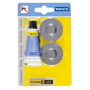 Wenko Power-Loc Adapter Premium/Classic für Handtuchhalter, inklusive Kleber, zur Wandmontage ohne Bohren.