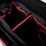 Offene Mephisto Werkzeugtasche Echo mit Fächern und roter Umrandung.