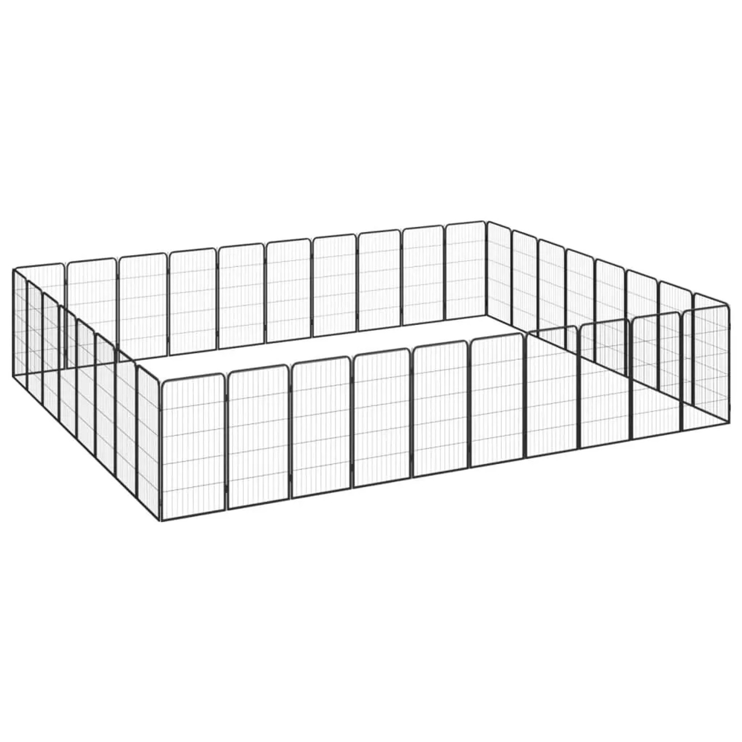 vidaXL 36 Tlg Hundelaufstall Schwarz 50x100cm Stahl Pulverbeschichtet 3115965