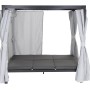 Siena Garden Loungebett Waikiki, anthrazitfarben mit Vorhängen, für entspannte Stunden im Garten.