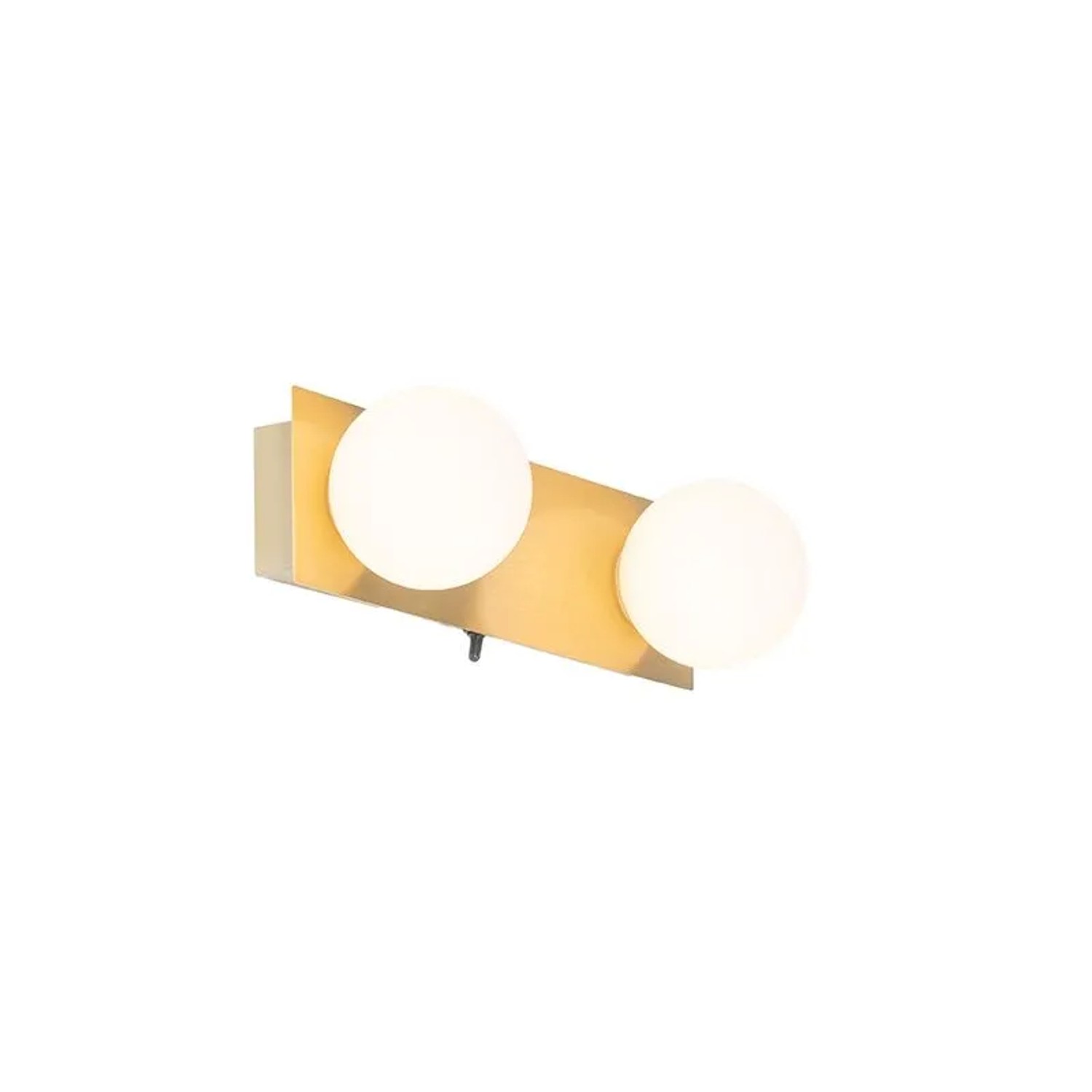 QAZQA Moderne Wandleuchte Gold 28 cm IP44 2 Flammig Cederic