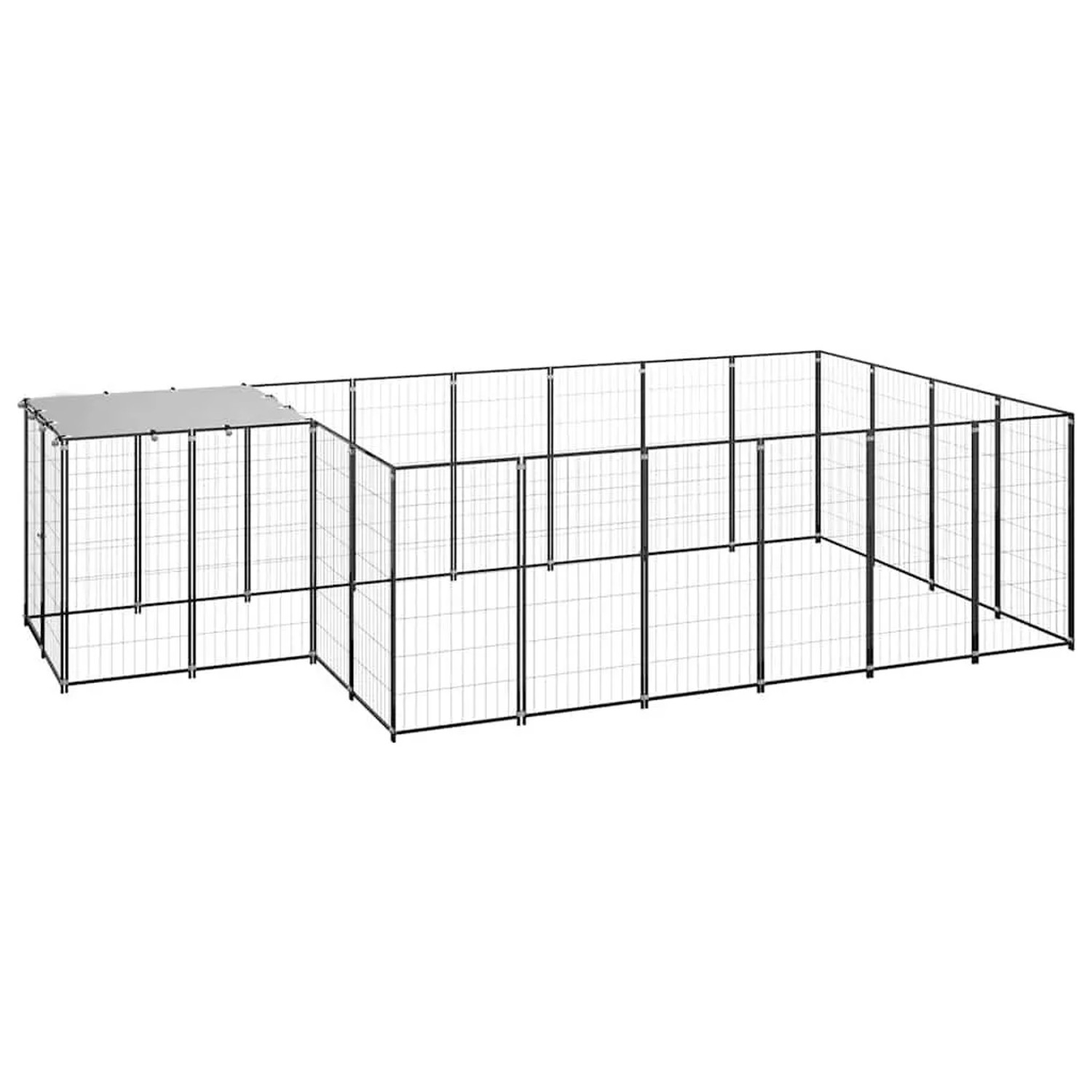 vidaXL Hundezwinger Schwarz 8,47 m² Stahl 3082206