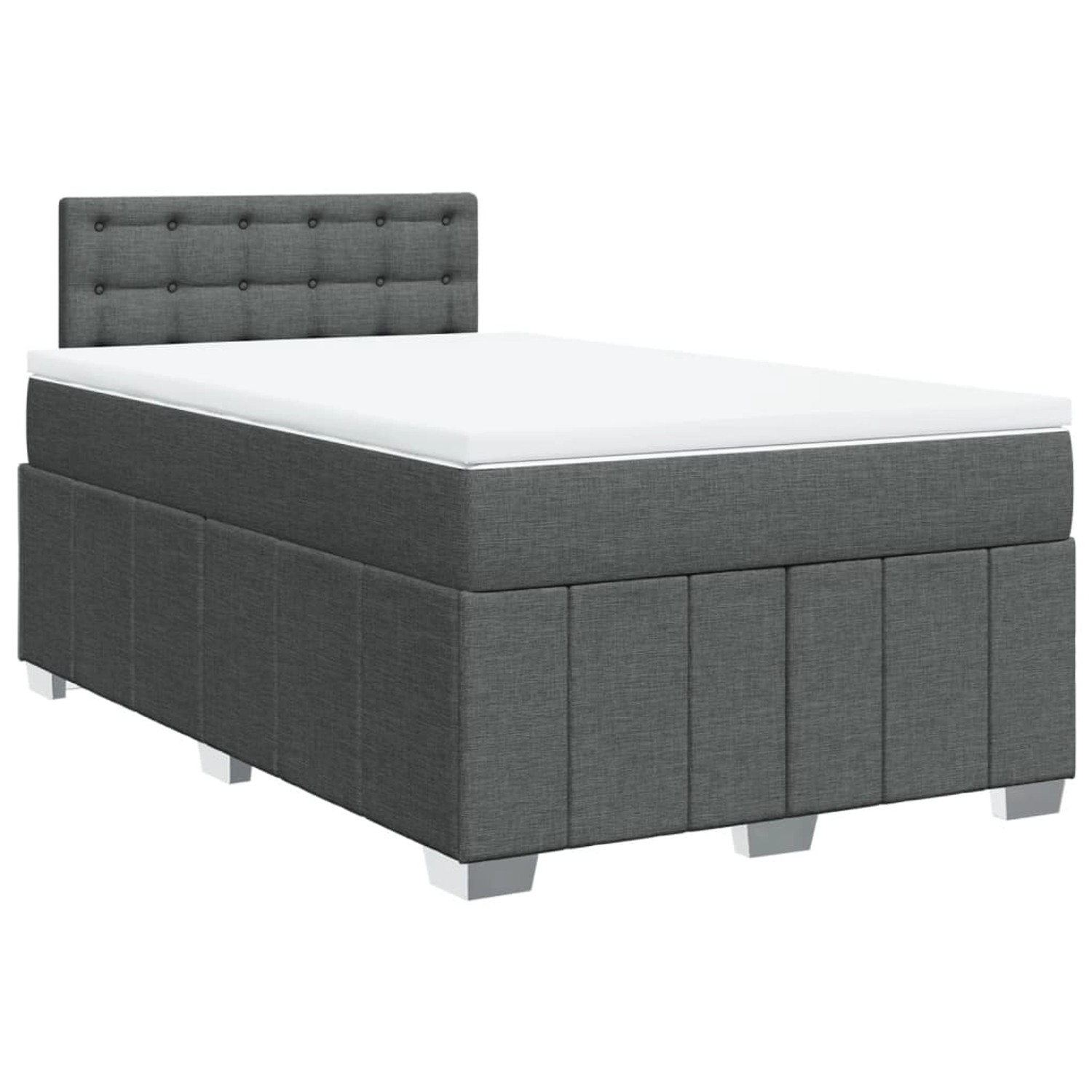 vidaXL Boxspringbett mit Matratze Dunkelgrau 120x190 cm Stoff 3287022 günstig online kaufen