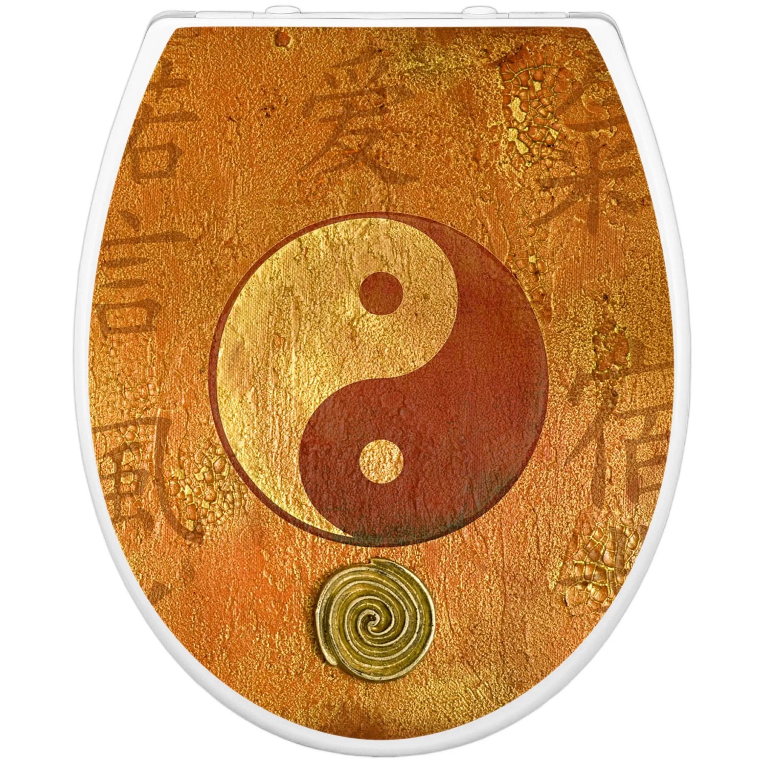 Banjado WC-Sitz Familie mit Yin Yang Motiv. Klodeckel mit Absenkautomatik und Kindersitz.