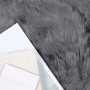 vidaXL Kunstschaffell Teppich Tafalla Anthrazit Ø 80 cm Polyester 42021601_3