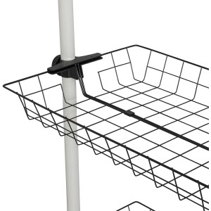 SoBuy 2er Set Aufbewahrungskörbe für Kleiderständer, Metall, Schwarz. Praktische Körbe für mehr Stauraum.