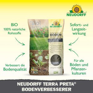 Sack Neudorff Terra Preta Boden-Verbesserer 20kg. Bio Bodenverbesserer für gesunde Pflanzen und belastbaren Rasen.
