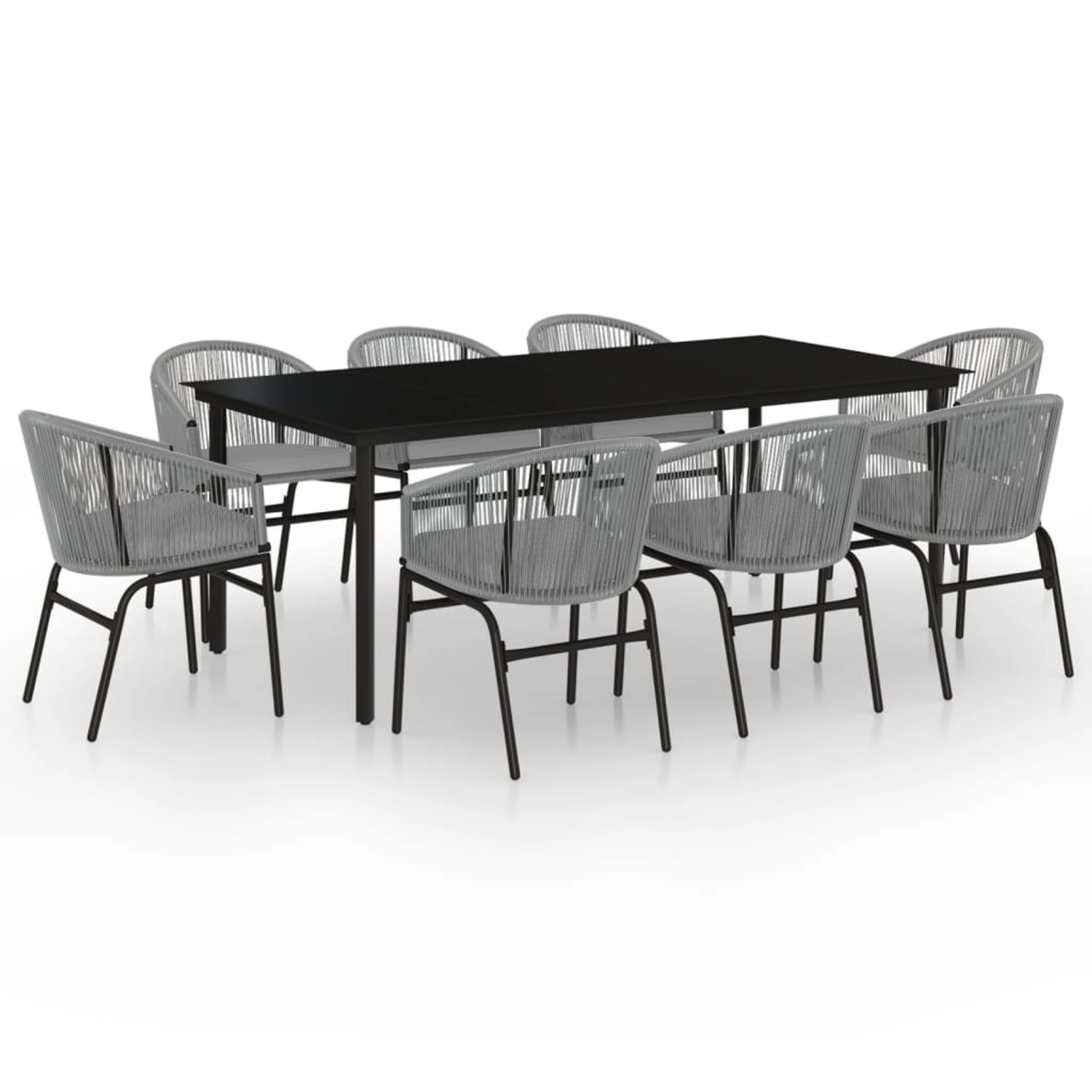 vidaXL 9-Tlg Garten-Essgruppe Grau 3099238 günstig online kaufen
