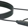 Schwarzes Schwaiger USB-Kabel: USB-C und Micro-B auf USB-A, 1m, zum Laden und Synchronisieren.