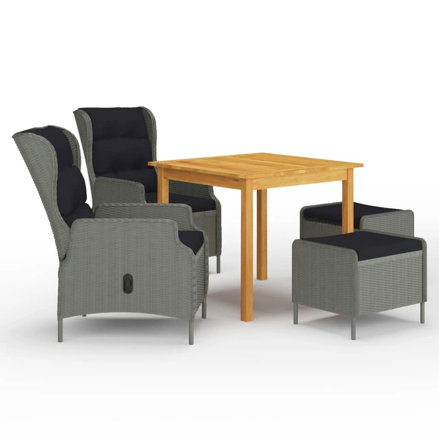 vidaXL 5-Tlg Garten-Essgruppe Hellgrau 3067751
