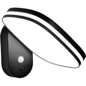 Schwarze Eco-Light Solar Wandleuchte Chicago mit Bewegungsmelder.