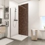 Schulte Duschrückwand ExpressPlus DecoDesign, Metall-Rosteffekt, 255x100cm im Badezimmer.