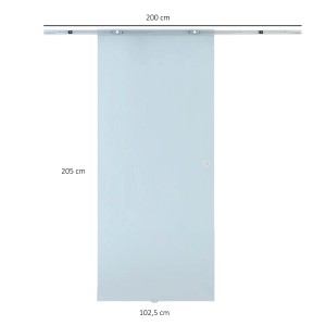 HOMCOM Glasschiebetür, Mattglas, 102,5x205cm, für moderne Raumgestaltung.