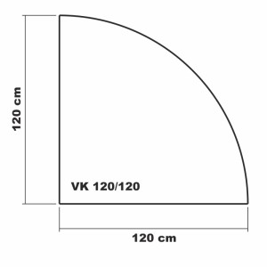 ECOfoxx Funkenschutzplatte Glasbodenplatte Viertelkreis 120x120cm Schwarz