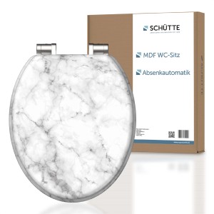 Schütte WC-Sitz MDF Marmor Stone mit Absenkautomatik, Marmor-Optik.