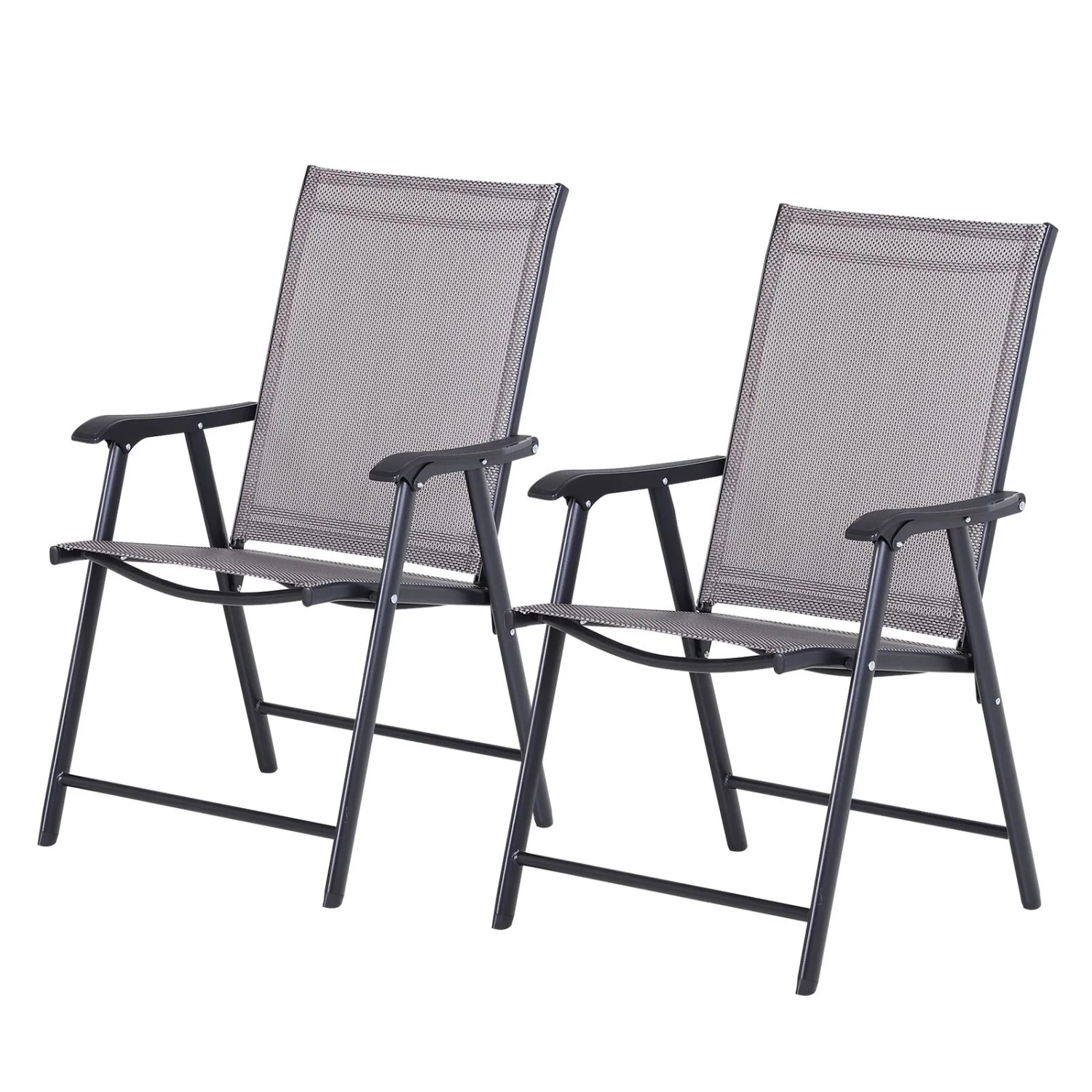 Furnicato Klappstuhl Mit Armlehne 2er Set Campingstuhl 58x64x94 Cm Grau
