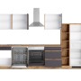 Moderne Held Möbel Küchenzeile Turin, 330 cm, Graphit-Wotaneiche mit E-Geräten: Kühlschrank, Herd, Spüler, Dunstabzugshaube.