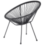 Schwarzer Beliani Cocktailsessel (90x70x87 cm) mit Spaghetti-Design für Garten oder Terrasse.