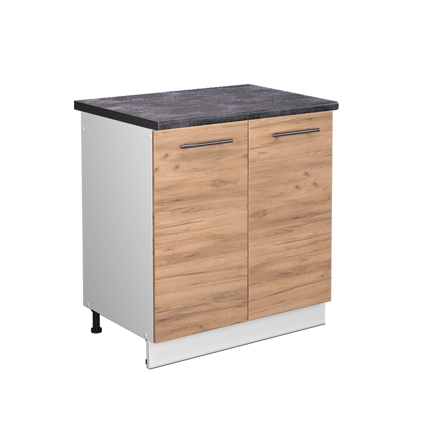 Vicco Spülenunterschrank Fame-Line Goldkraft Eiche/Weiß 80 cm AP Anthrazit