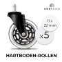 addhome 5er Set Bürostuhlrollen 11x22mm für Hartböden. Transparente, leise Rollen schützen den Boden vor Kratzern.
