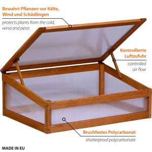 Dobar Frühbeetaufsatz Kubus 2.0 Serie 76 cm x 56 cm x 28 cm Hellbraun FSC®