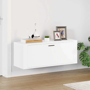 vidaXL Wand-Schuhschrank Weiß 100x35x38 cm Holzwerkstoff 821020