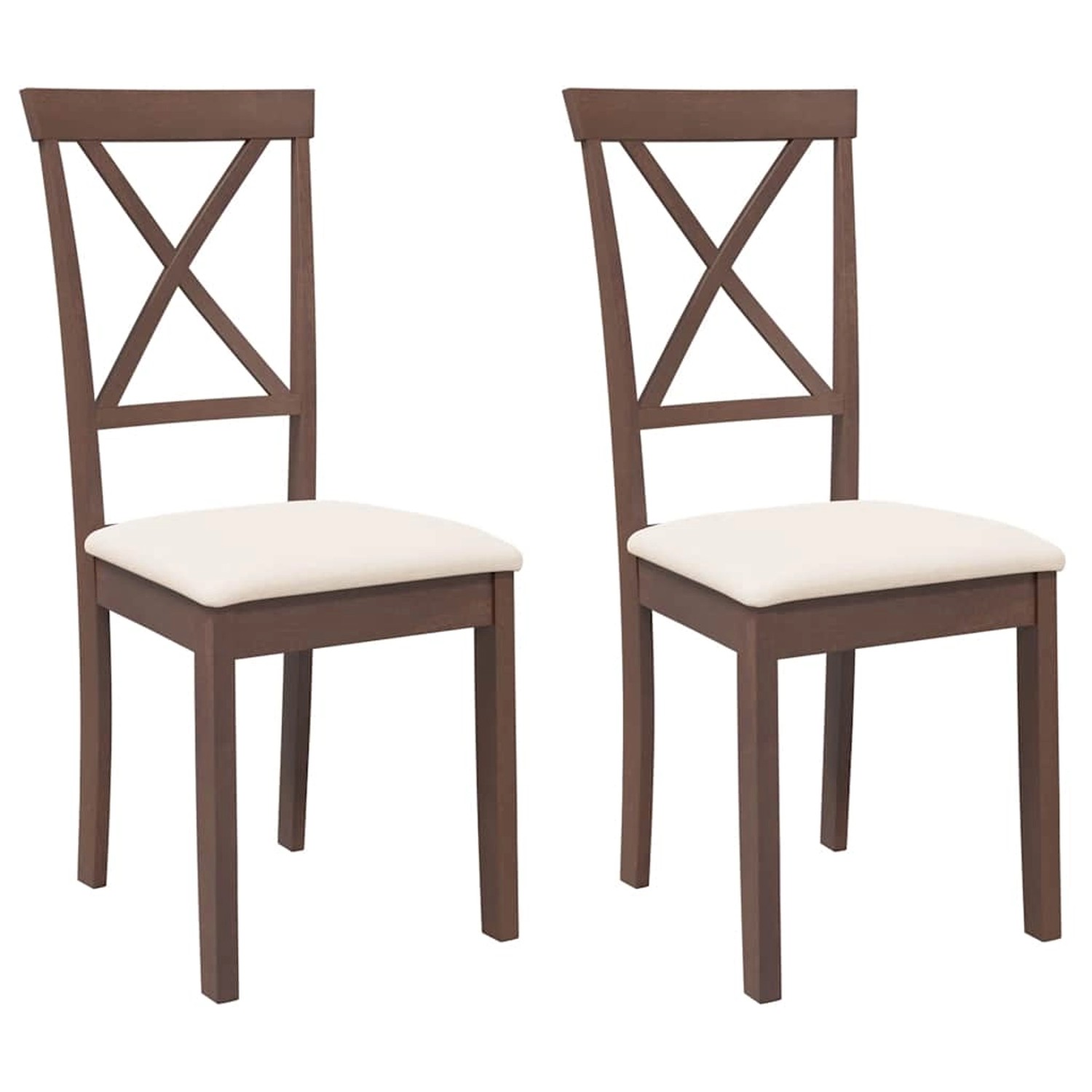 vidaXL Esszimmerstühle mit Kissen 2 Stk Braun Massivholz Gummibaum 4102401 günstig online kaufen