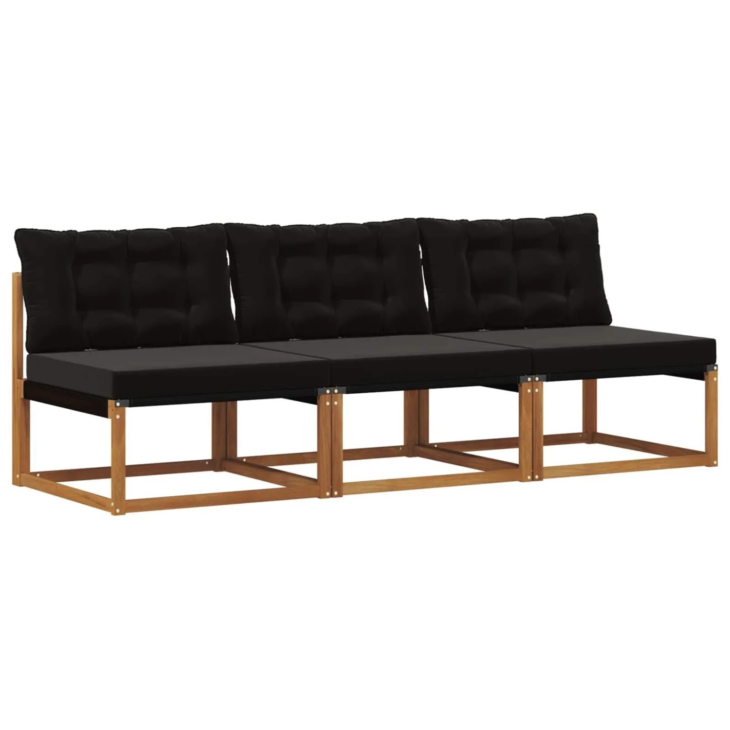vidaXL 3 Stück Outdoor Mittelsofa Massivholz Akazie Natur 900647