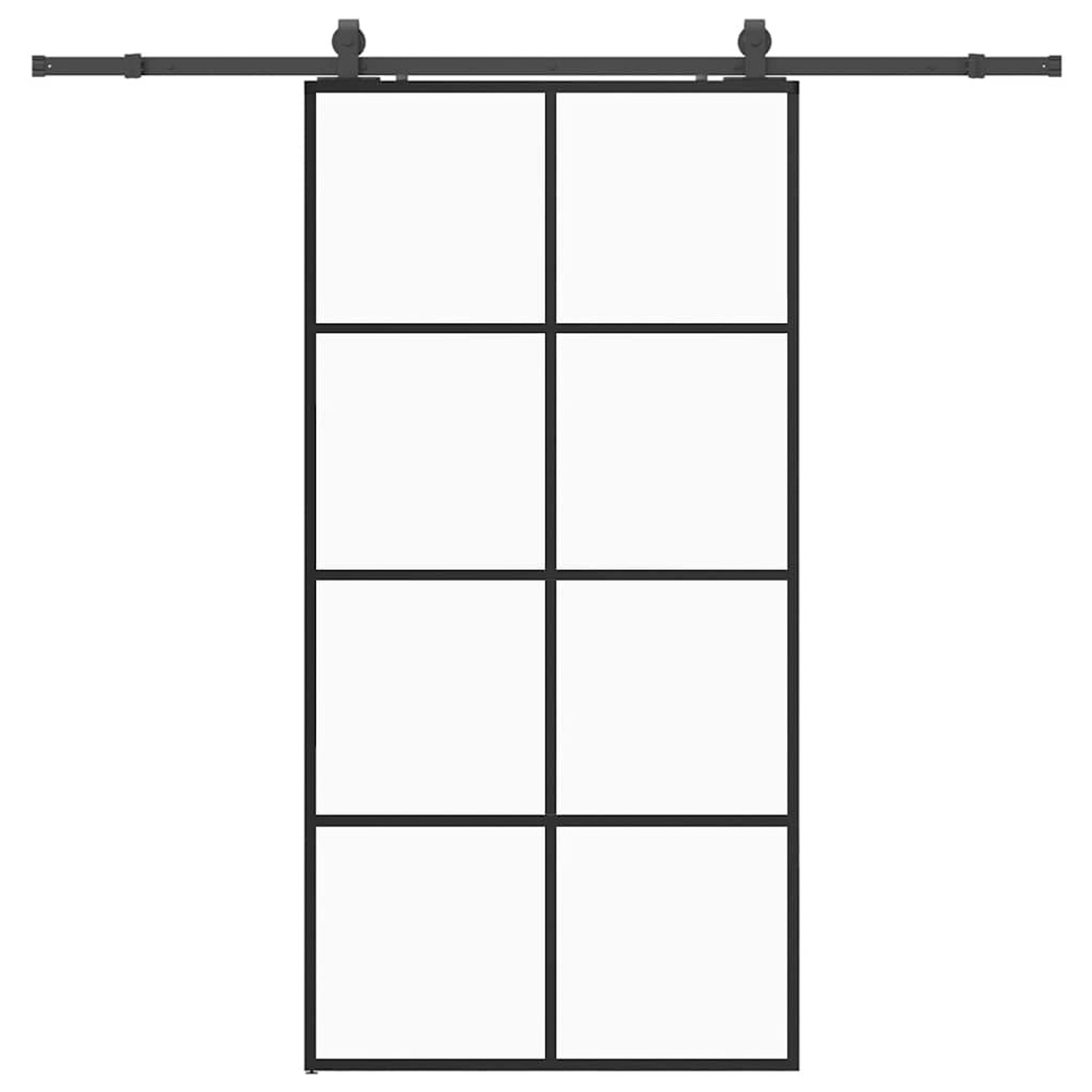 vidaXL Schiebetür mit Beschlag Schwarz 102,5x205 cm ESG-Glas 3375946 günstig online kaufen
